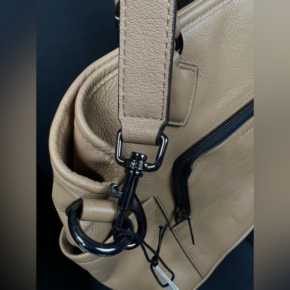 Aimee Kestenberg Tan Leather Tote Bag 15 x 12 x 5"Front Pocket Mag Closure NEW - Picture 5 of 15